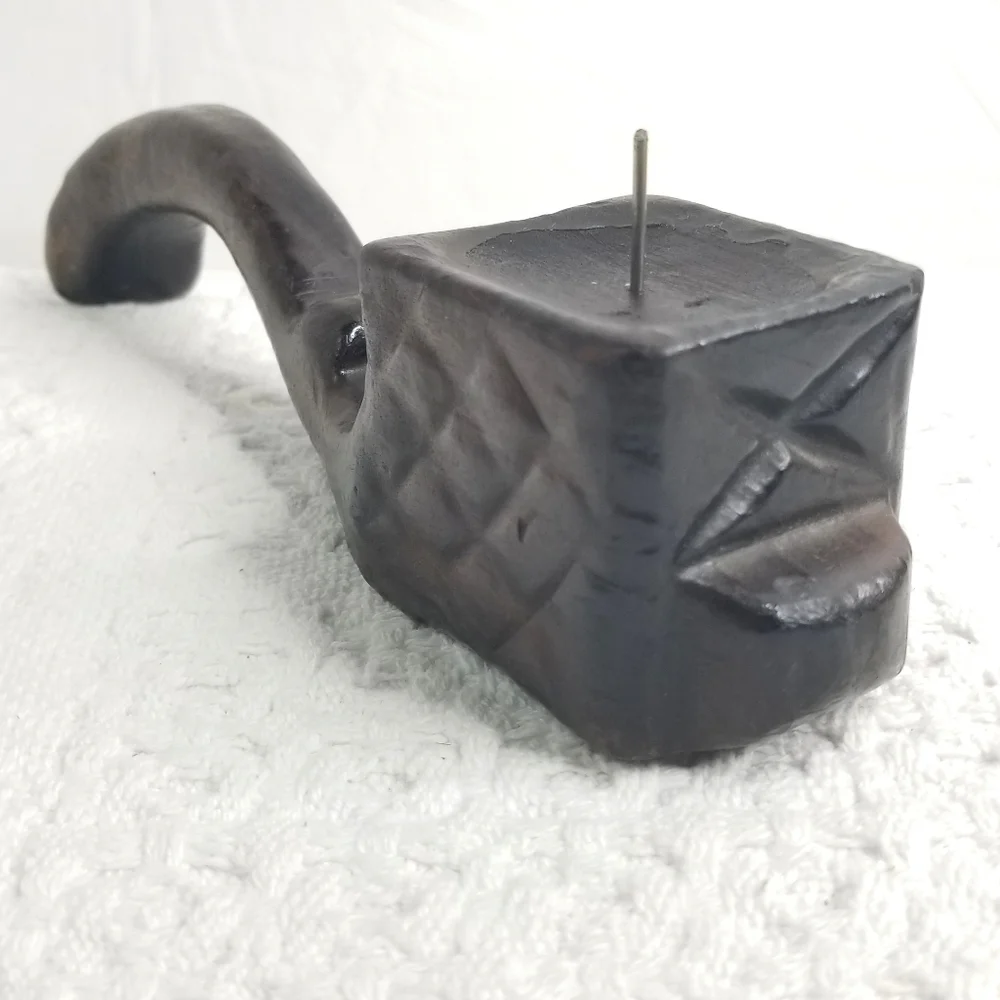 Vintage Rare Unique Hand Carved Vintage Wooden Candle Holder